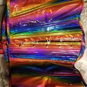 Rainbow PVC corset